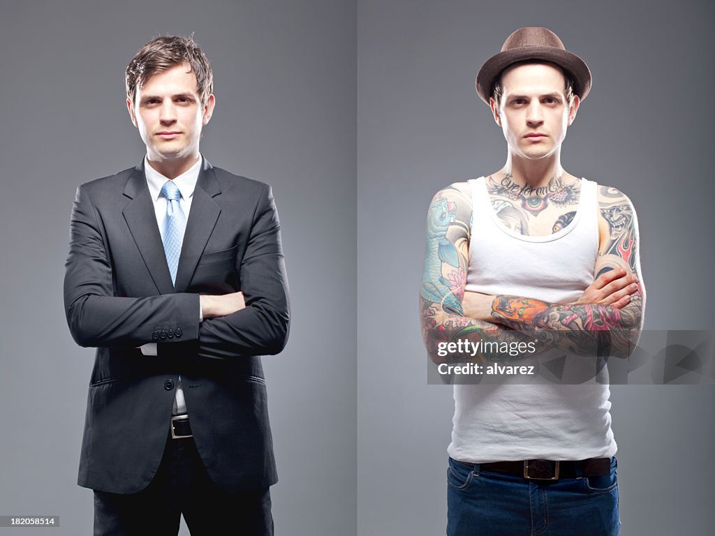 Porträt eines tattooed person