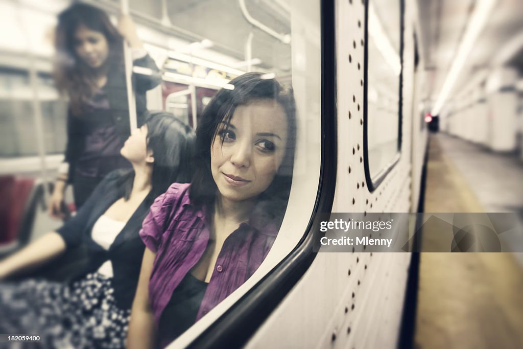 Day Dreaming Woman in the Subway
