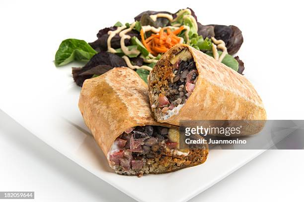 vegane mexikanische wrap sandwich - tortilla flatbread stock-fotos und bilder