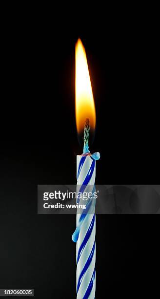 birthday candle on black - burning stock pictures, royalty-free photos & images