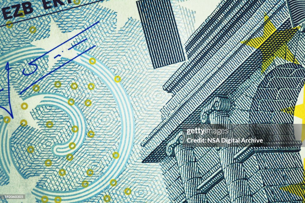 Gros plan de cinq euros/Finance et des affaires