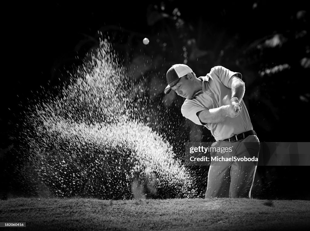 B&W Sand Bunker Shot