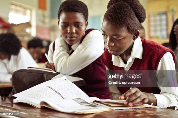 portrait de fille étudier en afrique du sud rural configuration salle de classe - culture sud africaine photos et images de collection