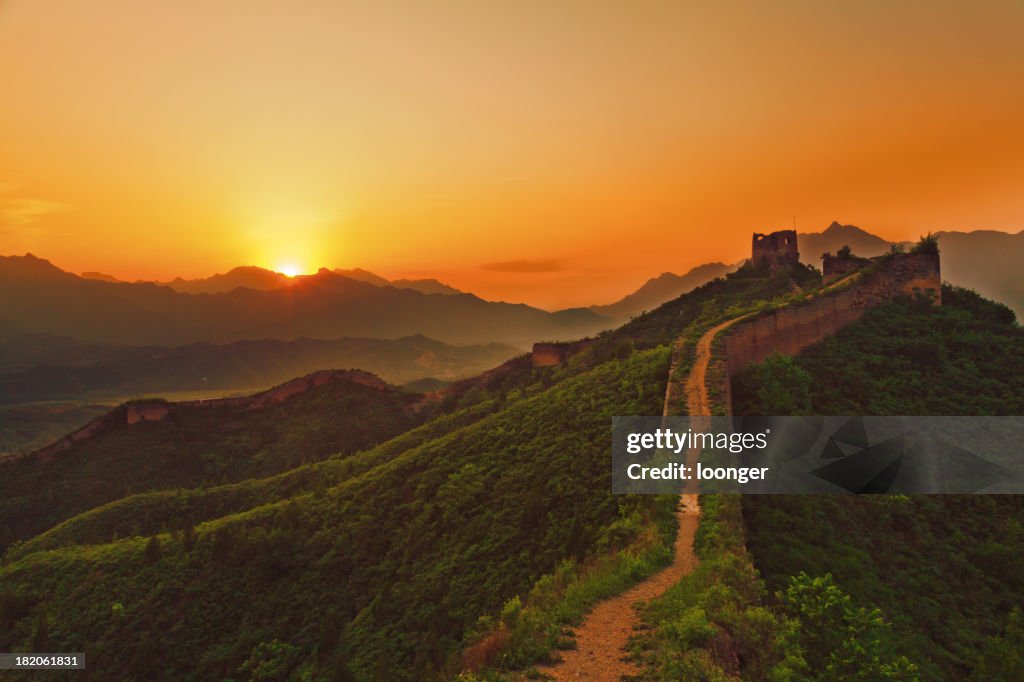 The Great Wall at sunset, Beijing, China