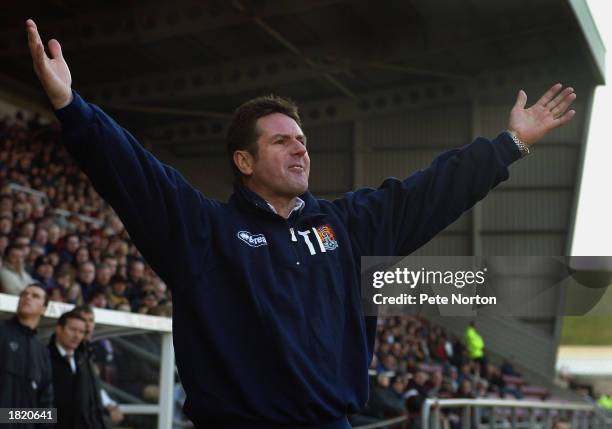 Northampton Town manager Terry Fenwick during the Nationwide League Division Two match between Northampton Town and Bristol City held on February 22,...