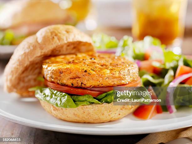 hambúrguer vegetariano de soja com espinafre - hambúrguer vegetariano imagens e fotografias de stock