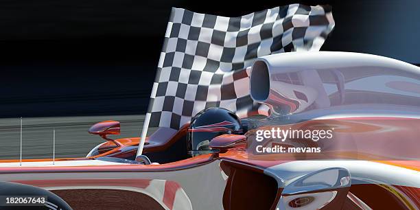 der gewinner - zielflagge stock-fotos und bilder