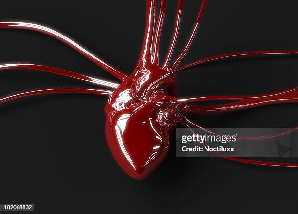 red plastic heart - cardiac muscle tissue stock pictures, royalty-free photos & images