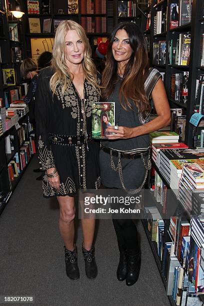 Actresss Daryl Hannah and Hilary Shepard pose for a photo prior to Hilary Shepard book signing event for her mysterious new young adult novel...