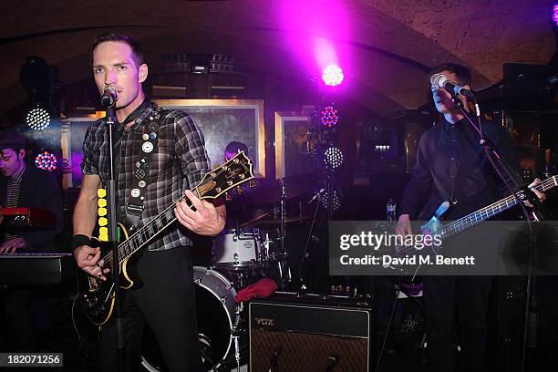 Dan Gillespie Sells and Richard Jones from The Feeling perform at the 50th Birthday Celebration of Annabel's Nightclub on September 27, 2013 in...