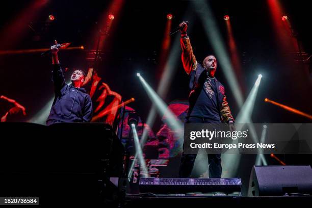 The musical duo Natos y Waor during a performance at the Wizink Center, on 14 October, 2023 in Madrid, Spain. Natos y Waor is a rap duo from Madrid...
