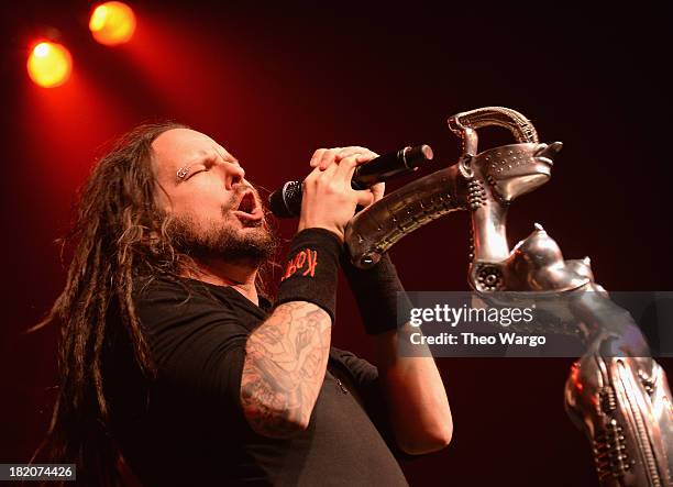 Jonathan David of Korn performs at Roseland Ballroom on September 27, 2013 in New York City.