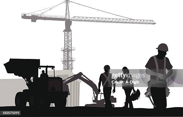 crane worker loader - front end loader stock illustrations
