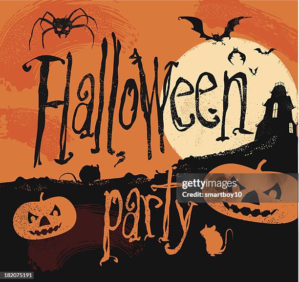 halloween party - halloween font stock illustrations