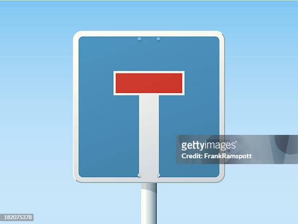 dead end deutsche road sign - stange stock-grafiken, -clipart, -cartoons und -symbole
