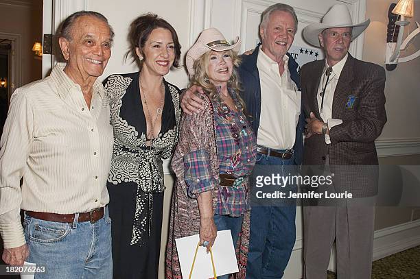 Actress Connie Stevens, actor Jon Voight, and Andrew Prine attend the 16th Annual Silver Spur Awards hosted by The Reel Cowboys at The Sportsman's...