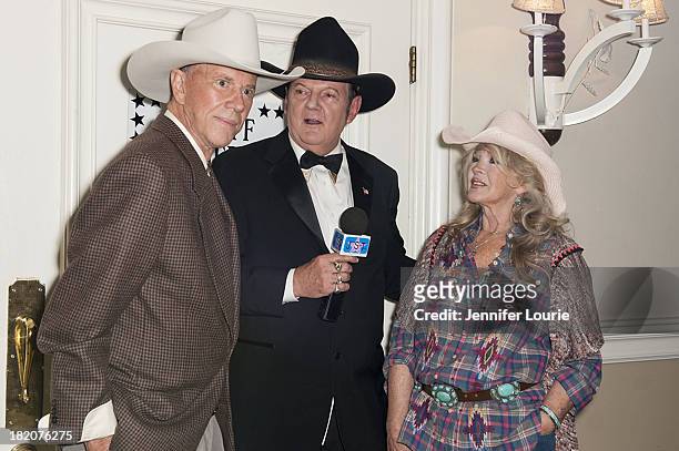 Actor Andrew Prine, radio personality Jeff Sutherland, and actress Connie Stevens attend the 16th Annual Silver Spur Awards hosted by The Reel...