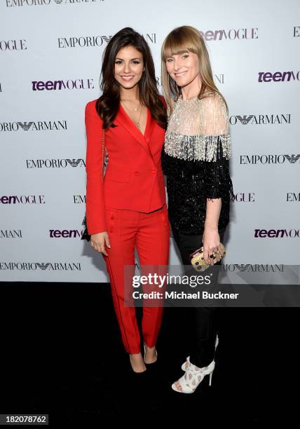 Actress Victoria Justice and Editor-in-Cheif of Teen Vogue Amy Astley attend the 11th Annual the 11th Annual Teen Vogue Young Hollywood Party With...