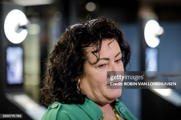 Party leader of the BoerBurgerBeweging Caroline van der Plas arrives for a meeting with cabinet formation scout Ronald Plasterk in The Hague,...