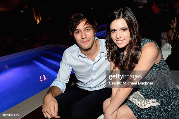 Actor Alexander Koch and Alex Frnka attend the 11th Annual Teen Vogue Young Hollywood Party With Emporio Armani on September 27, 2013 in West...