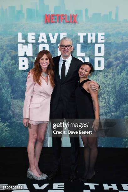 Julia Roberts, Sam Esmail and Myha'la Herrold attend the UK Special Screening of "Leave The World Behind" at The Curzon Mayfair on November 29, 2023...