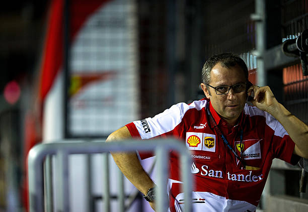 F1 Grand Prix of Singapore - PreviewsSINGAPORE - SEPTEMBER 19: Ferrari team principal Stefano Domenicali speaks on the phone during previews for the Singapore Formula One Grand Prix at Marina Bay Street Circuit on September 19, 2013 in Singapore, Singapore. Mattia Binotto