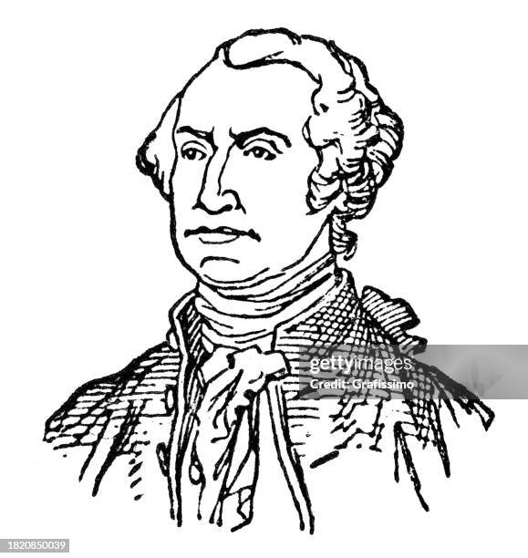 george washington us president portrait illustration - george washington stock illustrations