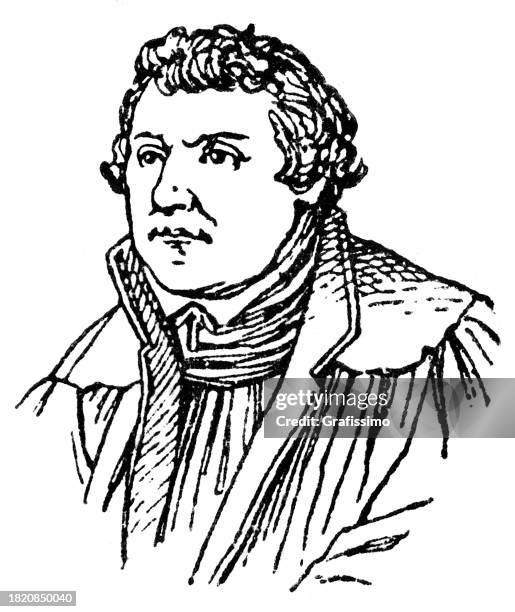 martin luther german theologian portrait illustration - theology stock illustrations