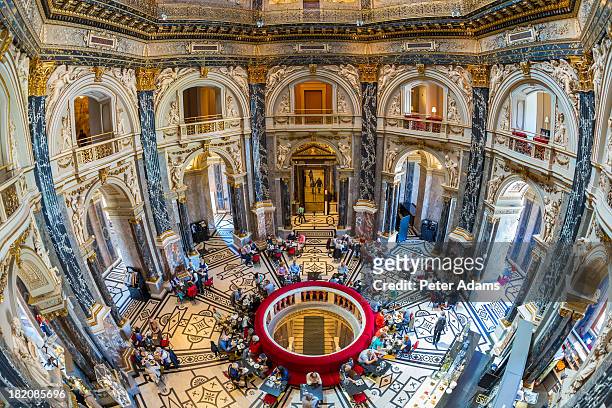 cafe, kunsthistorisches historic art museum - kunsthistorisches museum stock pictures, royalty-free photos & images