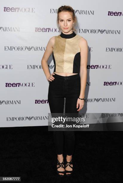 Actress Bridgit Mendler arrives at the 2013 Teen Vogue Young Hollywood Awards on September 27, 2013 in Los Angeles, California.