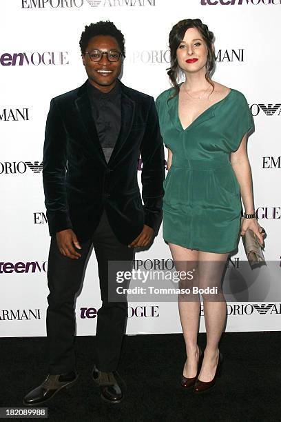 DJs Theo Spielberg and Sasha Speilberg attend the 11th Annual Teen Vogue Young Hollywood Party With Emporio Armani on September 27, 2013 in Los...