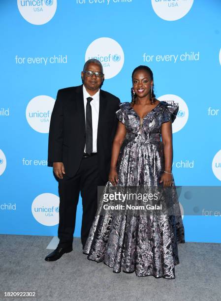 Ophelia Karumuna and Daniel Baheta attend The UNICEF Gala at Cipriani Wall St. On November 28, 2023 in New York City.
