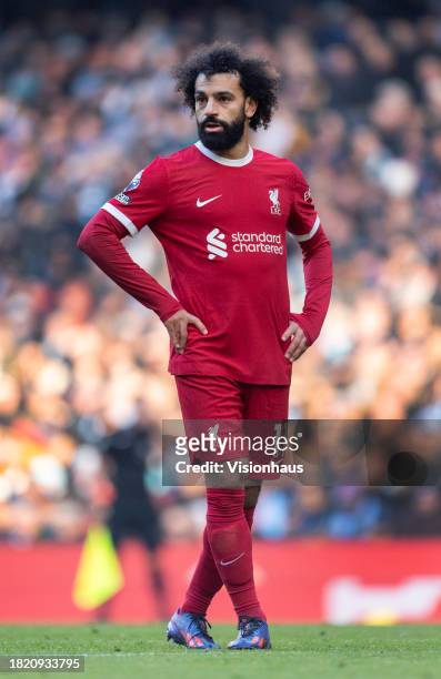 Mohamed Salah of Liverpool during the Premier League match between Manchester City and Liverpool FC at Etihad Stadium on November 25, 2023 in...