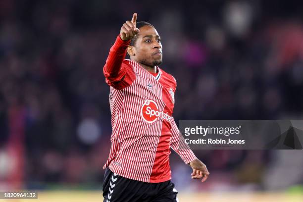 Kyle Walker-Peters of Southampton celebrates after scoring to make it 1-0 during the Sky Bet Championship match between Southampton FC and Bristol...