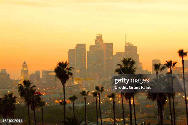 skyline los angeles - los angeles photos et images de collection