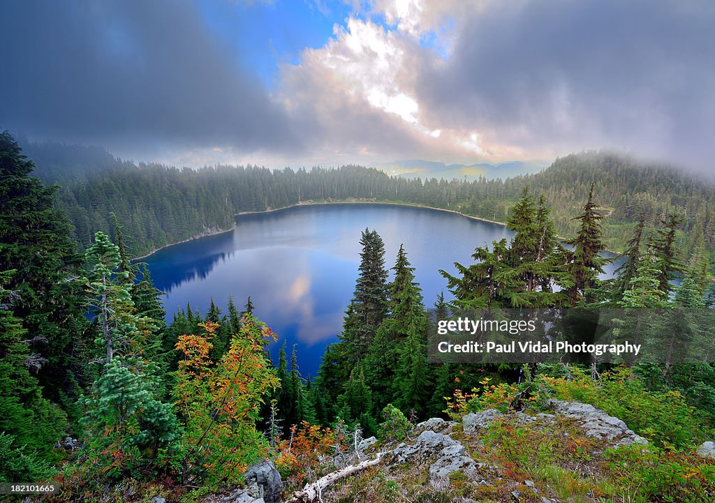 Clouds Blowing in Over Blue Waters of Summit Lake