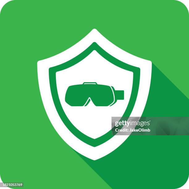 shield virtual reality goggles icon silhouette 2 - camara reflex stock illustrations