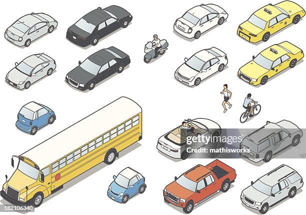 ilustrações de stock, clip art, desenhos animados e ícones de minibarra de ferramentas de carros - 3d car taxi