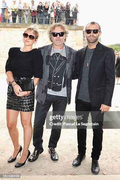 Alessia Rosso, Renzo Rosso and Stefano Rosso arrive at the Viktor & Rolf show as part of the Paris Fashion Week Womenswear Spring/Summer 2014 at...