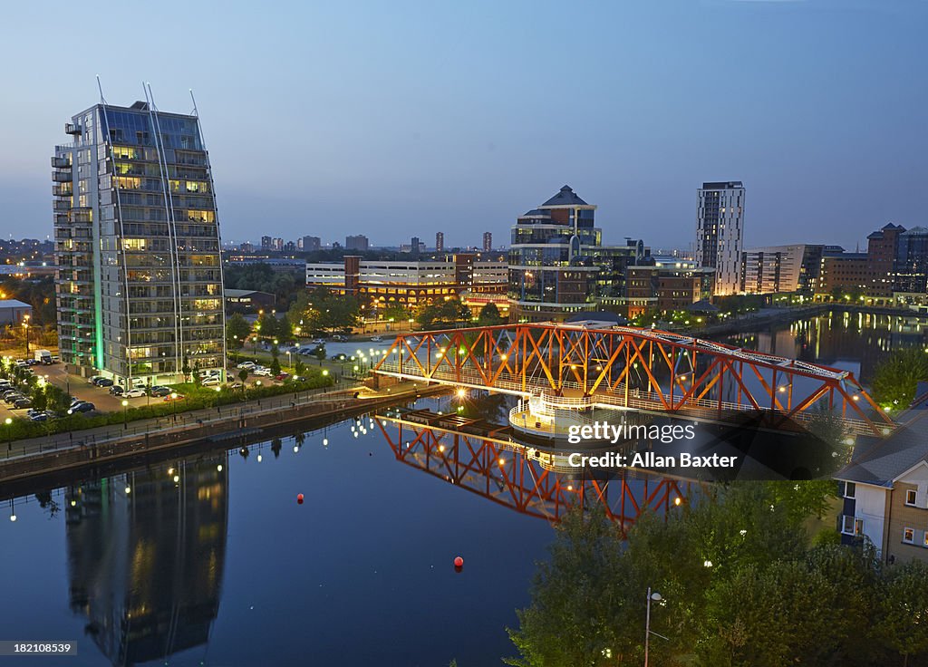 The Regenerated skyline of Salford Quays