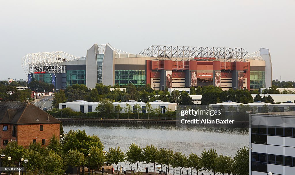 Elevated view of Old Trafford