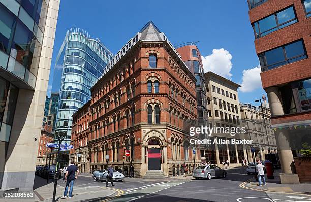 skyline of manchester at midday - manchester england stock pictures, royalty-free photos & images
