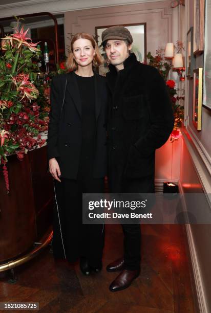 Caitriona Balfe and Tony McGill attend the UK Special Screening after party for "Leave The World Behind" at Kettners on November 29, 2023 in London,...