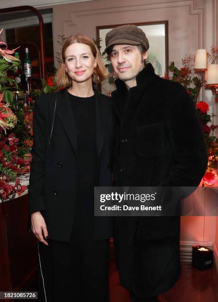 Caitriona Balfe and Tony McGill attend the UK Special Screening after party for "Leave The World Behind" at Kettners on November 29, 2023 in London,...