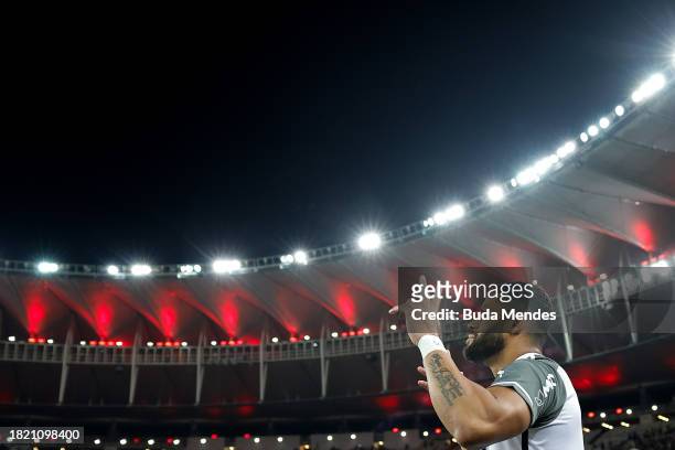 Hulk of Atletico Mineiro enter to the pitch prior to the match between Flamengo and Atletico Mineiro as part of Brasileirao 2023 at Maracana Stadium...
