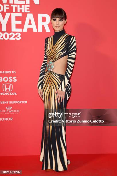 Denise Tantucci attends the photocall for the GQ "Men Of The Year" 2023 at Palazzo Serbelloni on November 29, 2023 in Milan, Italy.