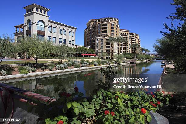 downtown scottsdale waterfront - scottsdale arizona downtown stock pictures, royalty-free photos & images