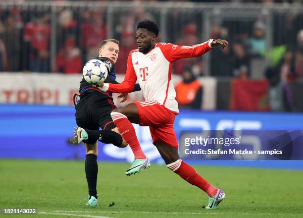 Alphonso Davies of Bayern Muenchen during the UEFA Champions League match between FC Bayern München and F.C. Copenhagen at Allianz Arena on November...