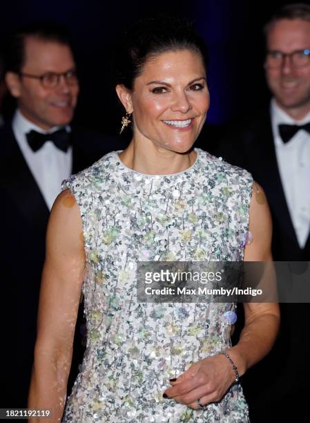 Crown Princess Victoria of Sweden attends a gala dinner hosted by Business Sweden focusing on sustainability, innovation and security for British and...