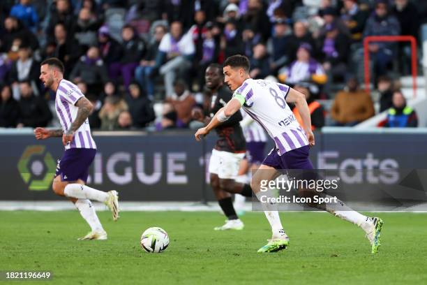 Vincent SIERRO during the Ligue 1 Uber Eats match between Toulouse Football Club and Football Club de Lorient at Stadium de Toulouse on December 3,...